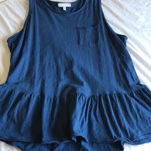 Anthropologie blue tank top